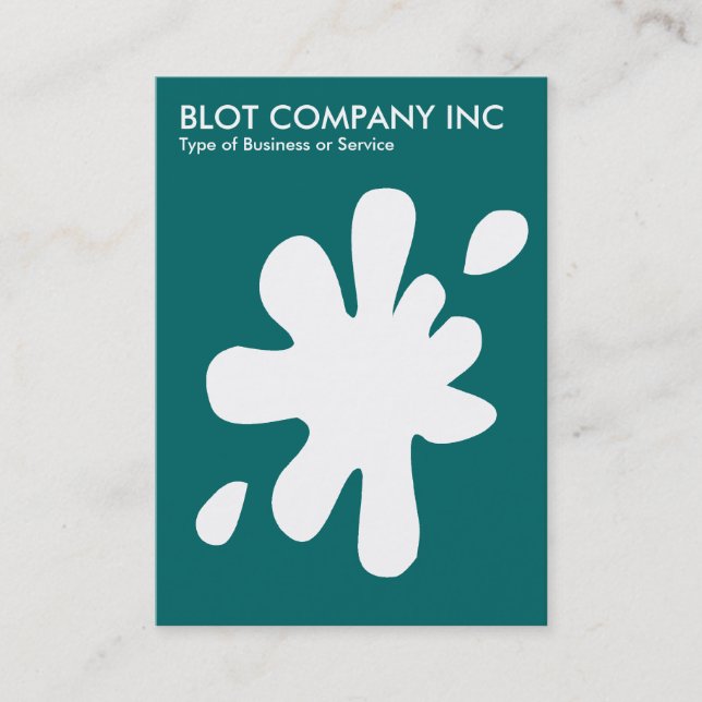 Big Blot - White on Teal Business Card (Front)