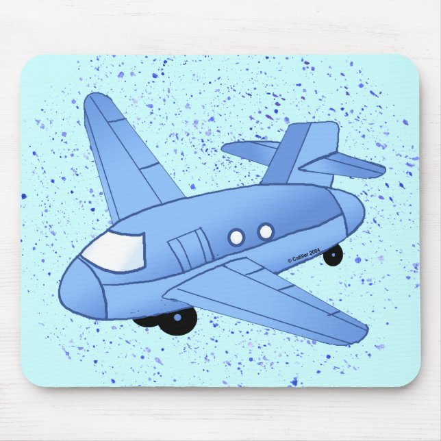 Big Blue Airplane Mouse Pad (Front)