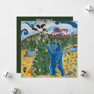 Big Blue and a Magpie Too - Holiday Card
