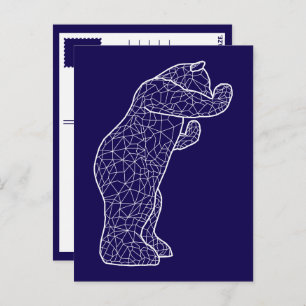 big blue bear postcard