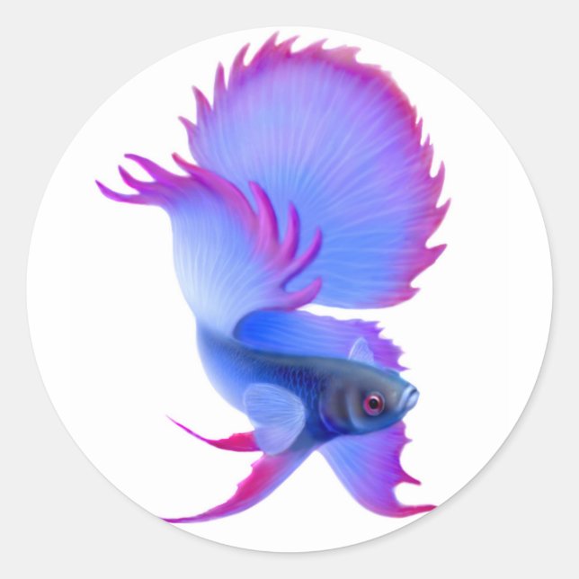 Big Blue Betta Fish Sticker (Front)