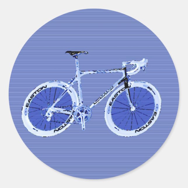 big blue bike classic round sticker (Front)