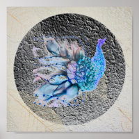 “Big Blue Bird” 8” x 8”Framed and Matted