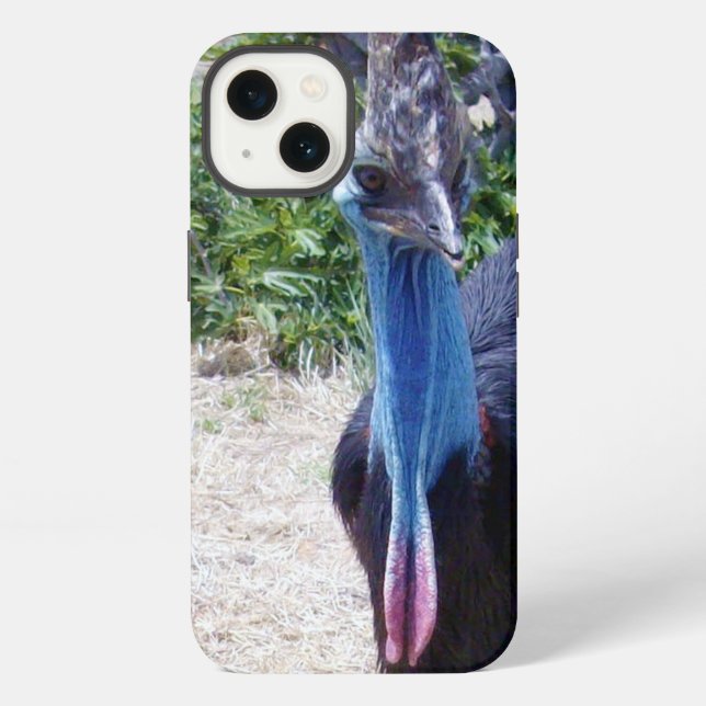 Big Blue Cassowary Bird, iPhone 13 Case  (Back)