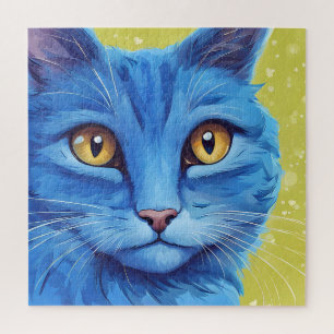 Big Blue Cat Jigsaw Puzzle