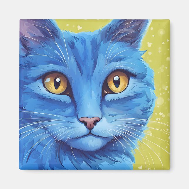Big Blue Cat Magnet (Front)