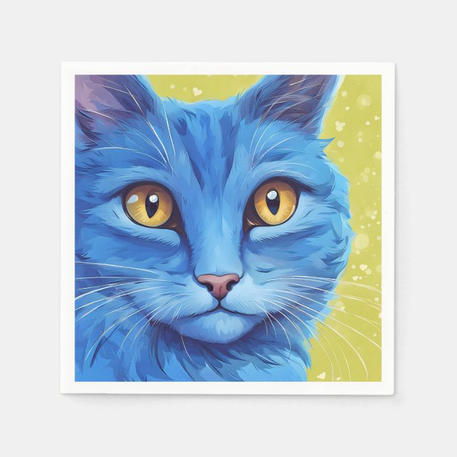 Big Blue Cat. Napkin (Front)