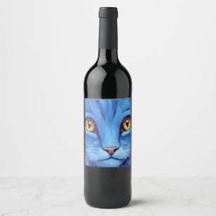 Big Blue Cat Wine Label