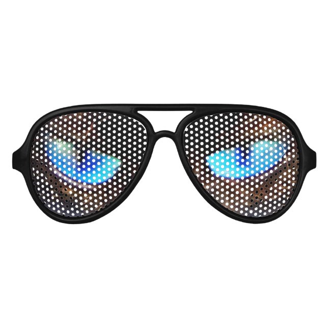 Big blue cats eyes siamease aviator sunglasses (Front)