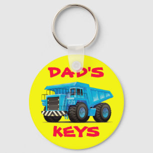 Big Blue Dump Truck Keychain