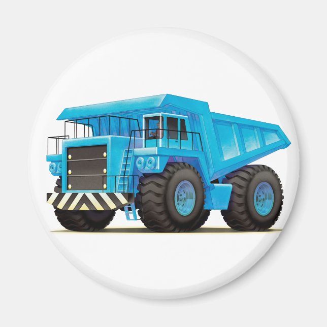 Big Blue Dump Truck Magnet (Front)