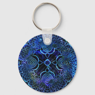 Big Blue Electric Galactic Geometry Keychain