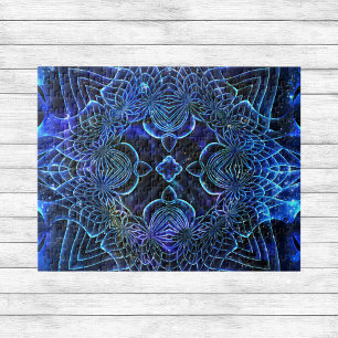 Big Blue Electric Galactic Geometry Poster Jigsaw Puzzle