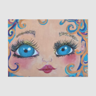 big blue eyes tissue paper