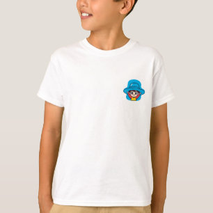 Big Blue Hat Cheerful Boy Kids T-Shirt