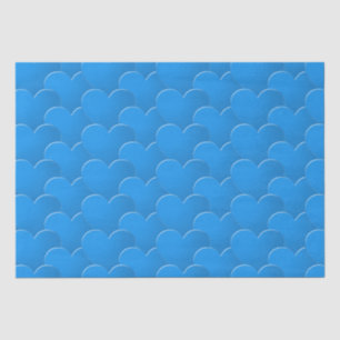 Big blue Hearts pattern Love Valentine's day gift Tissue Paper