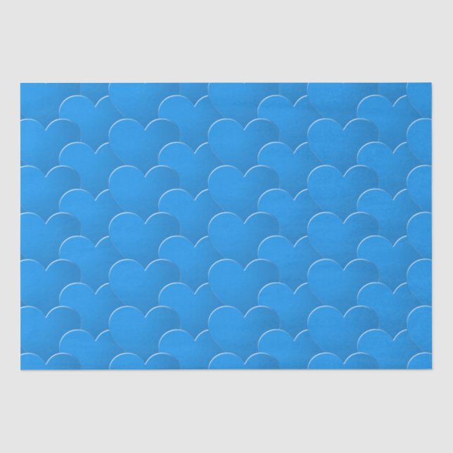 Big blue Hearts pattern Love Valentine's day gift Tissue Paper (Front)