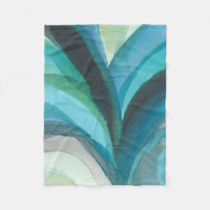 Big Blue Leaf I Fleece Blanket