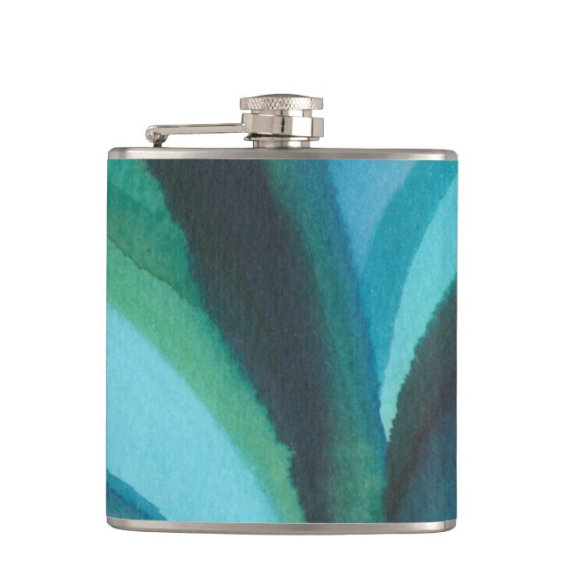 Big Blue Leaf I Hip Flask (Front)