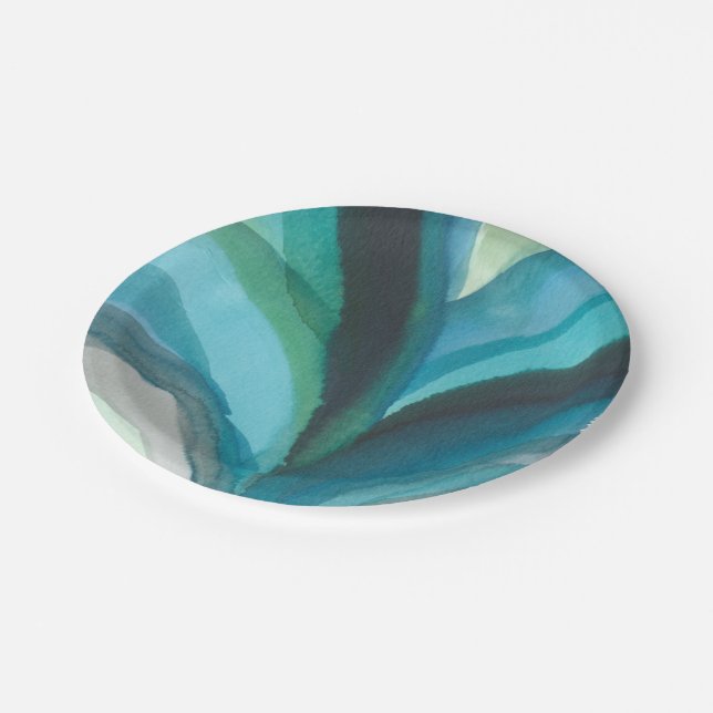 Big Blue Leaf I Paper Plate (Angled)