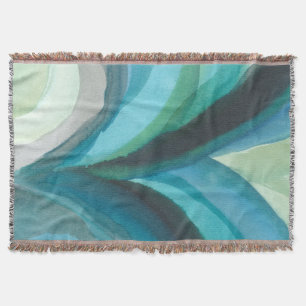 Big Blue Leaf I Throw Blanket