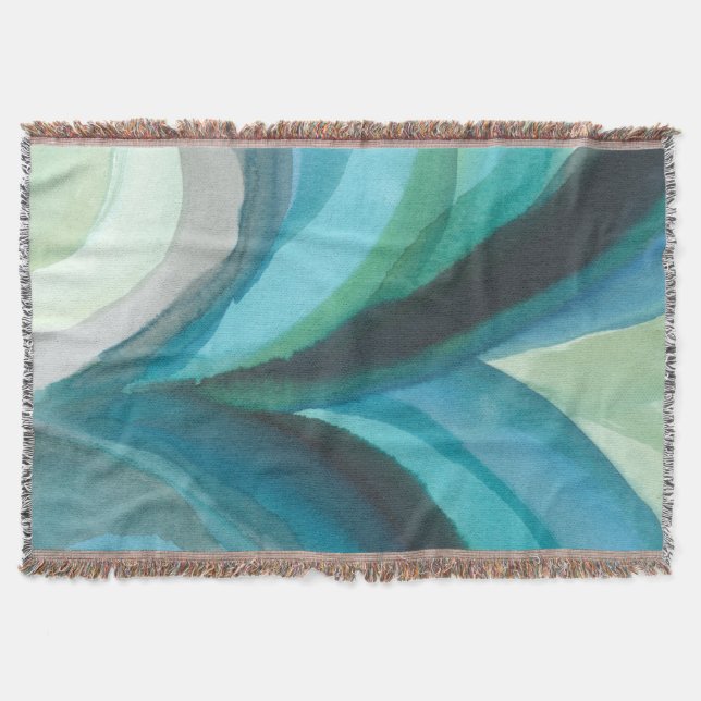 Big Blue Leaf I Throw Blanket (Front)