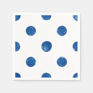 Big blue polka dots Shibori pattern Napkin