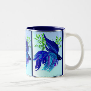 Big Blue Siamese Fighting Fish Mugs
