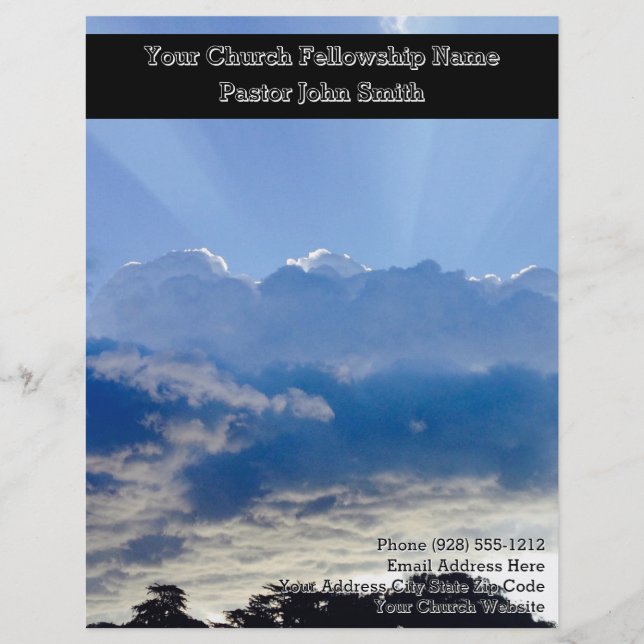 Big Blue Sky Church Business  Letterhead (Front)