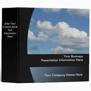 Big Blue Sky Custom Business Presentation Binder