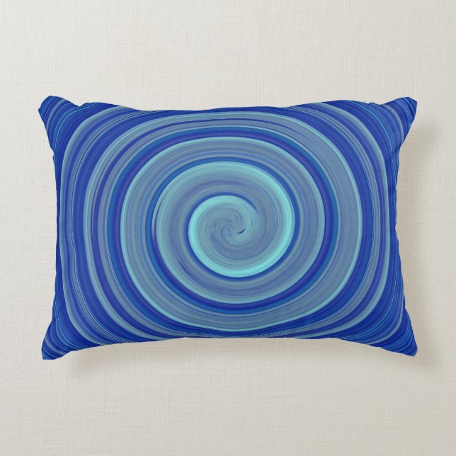 Big blue spiral accent pillow (Front)