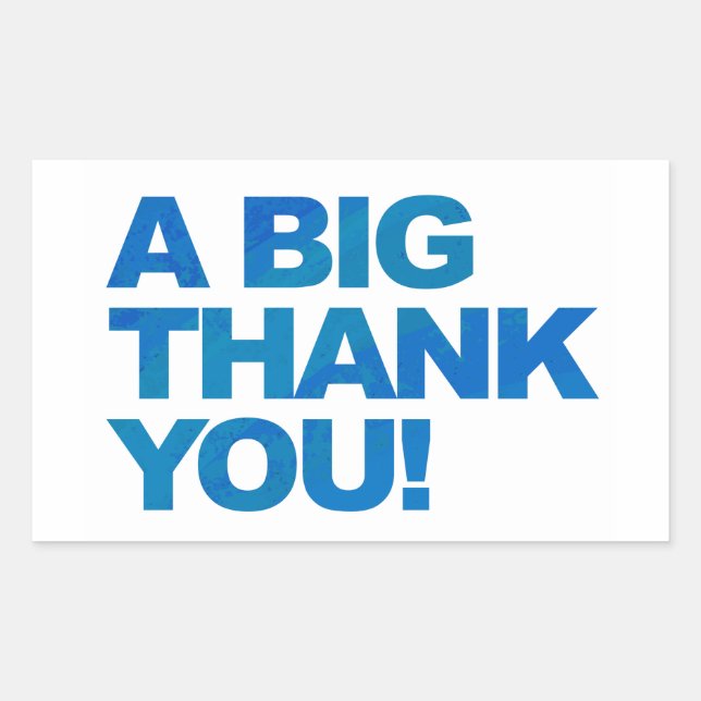 Big Blue Thank You Sticker (Front)
