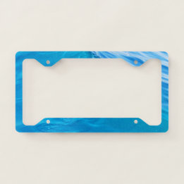 Big blue water wave license plate frame