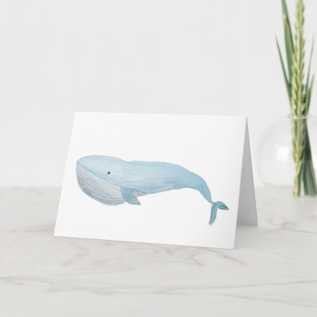 Big Blue Whale Greeting Card (Front)