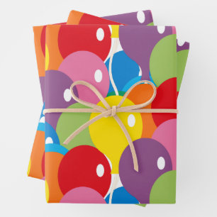 Big Bold Balloons Basic Colors  Wrapping Paper Sheet