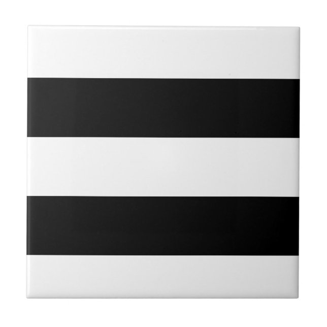 Big, bold black and white stripes tile (Front)