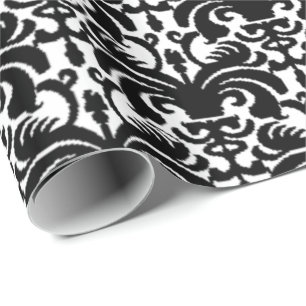 Big Bold Damask (Black) Wrapping Paper