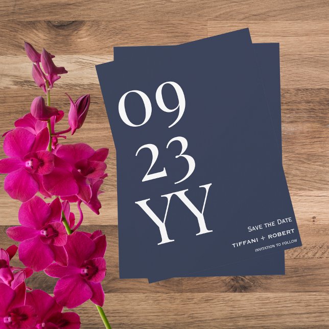 Big Bold Date Navy Blue Save The Date (Creator Uploaded)