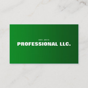 Big, bold, easy to read green business card