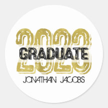 BIG Bold FAUX GOLD 2023 Graduate Round Sticker