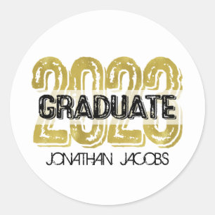 BIG Bold FAUX GOLD 2023 Graduate Round Sticker