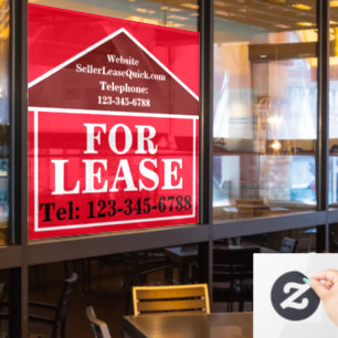 BIG BOLD FOR LEASE Custom Real Estate  Window Cling