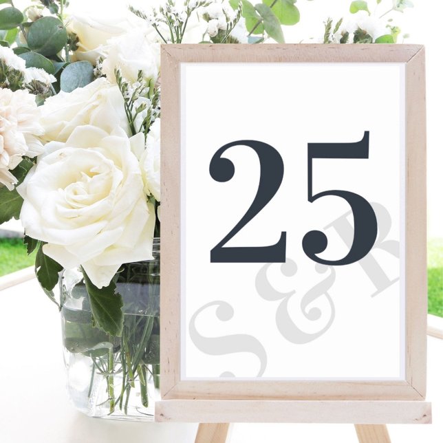 Big Bold Monogram Modern Simple Table Number (Creator Uploaded)