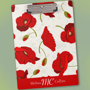 Big, Bold, Red Poppies Clipboard