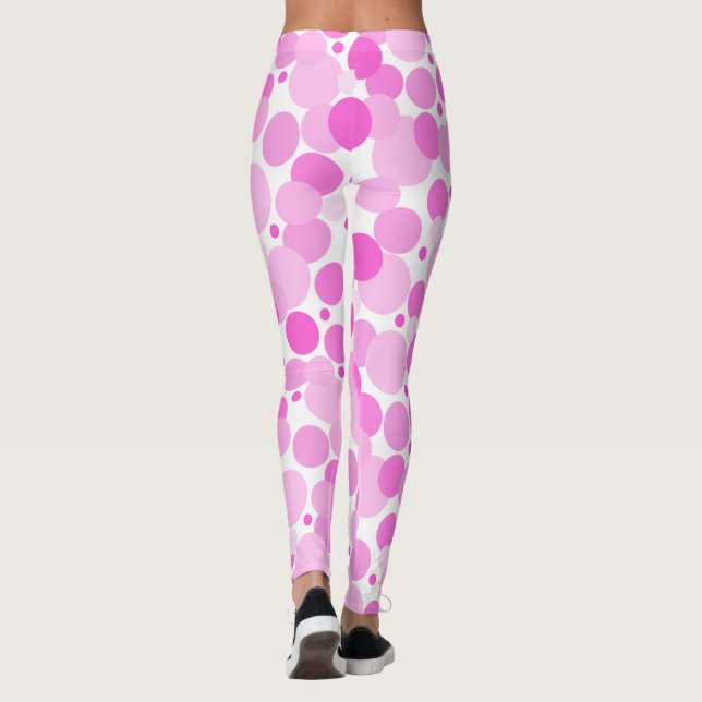 Big, Bold, Variegated Pink Polka Dots AH2015 Leggings (Back)