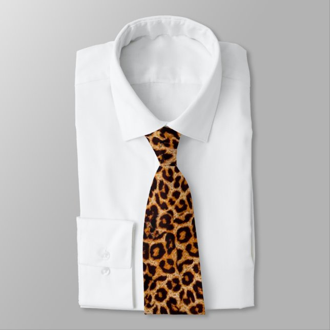 Big Boss Cheetah Spots Animal Silk Necktie (Tied)