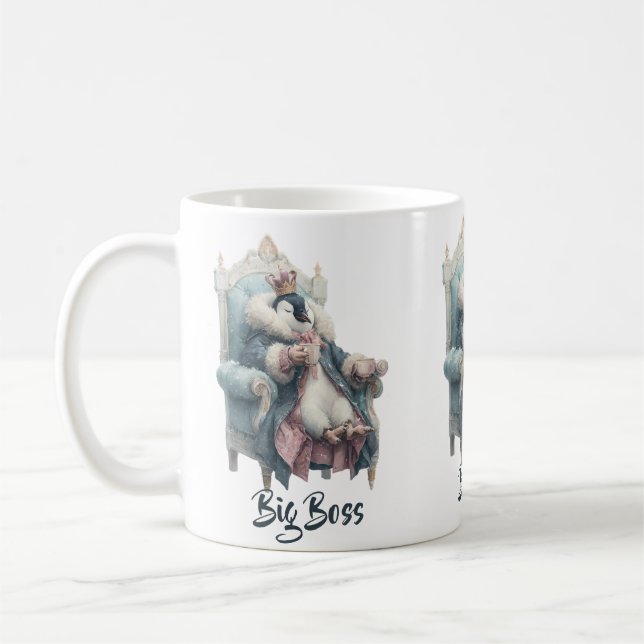 Big Boss Winter Penguin Design Coffee Mug (Left)