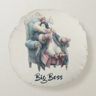 Big Boss Winter Penguin Design Round Pillow