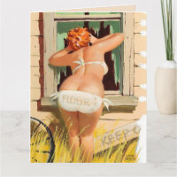 BIG BOTTOMED WOMAN ART PEEKING IN TO SAY HELLO 