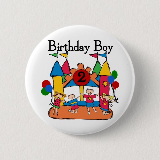 Big Bounce Boy 2nd Birthday Tshirts and Gifts 2 Inch Round Button (Front)